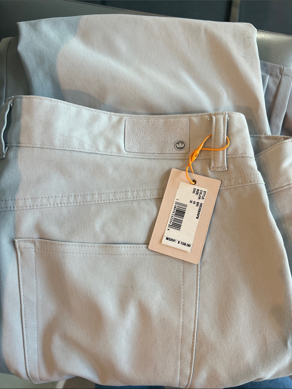 Men's Lightweight Chino style Dress Pants - Light Gray (BRI) 40x30